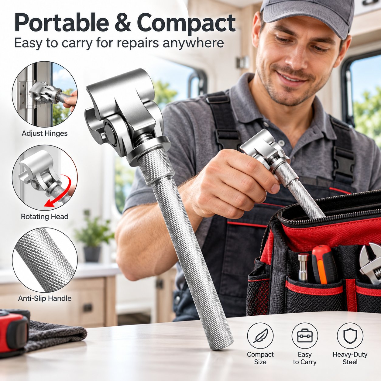 Hinge Wrench | Adjustable Door Hinge Alignment Tool