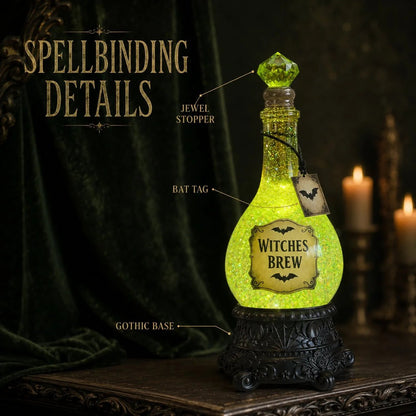 🧙✨Lighted Witches’ Brew Poison Bottle Glitter Globe
