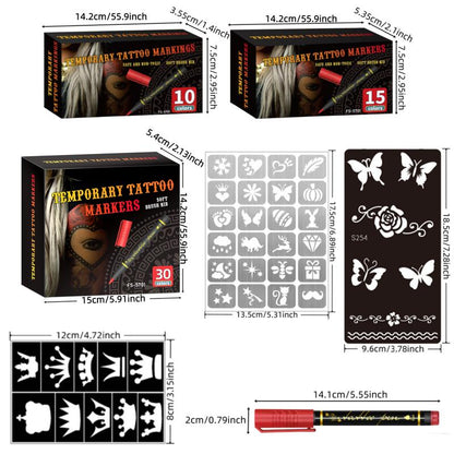 🥳2026 HOT SALE🥳💞50K+ SOLD! 🎨✨ 50% OFF! Temporary Tattoo Markers – 10/15 vivid colours, flexible brush tip, waterproof & non-toxic. Perfect for Halloween & face art! 🎃💚