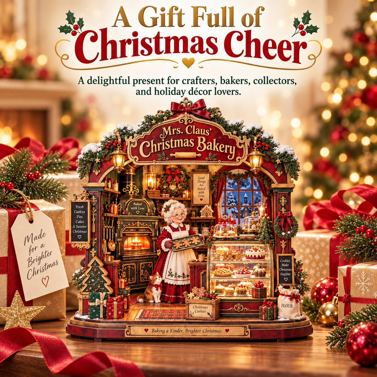 🎄 Mrs. Claus Christmas Bakery DIY Shadow Box Kit
