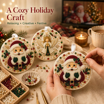 🌲✨ DIY Pearl & Gem Christmas Ornament Collection