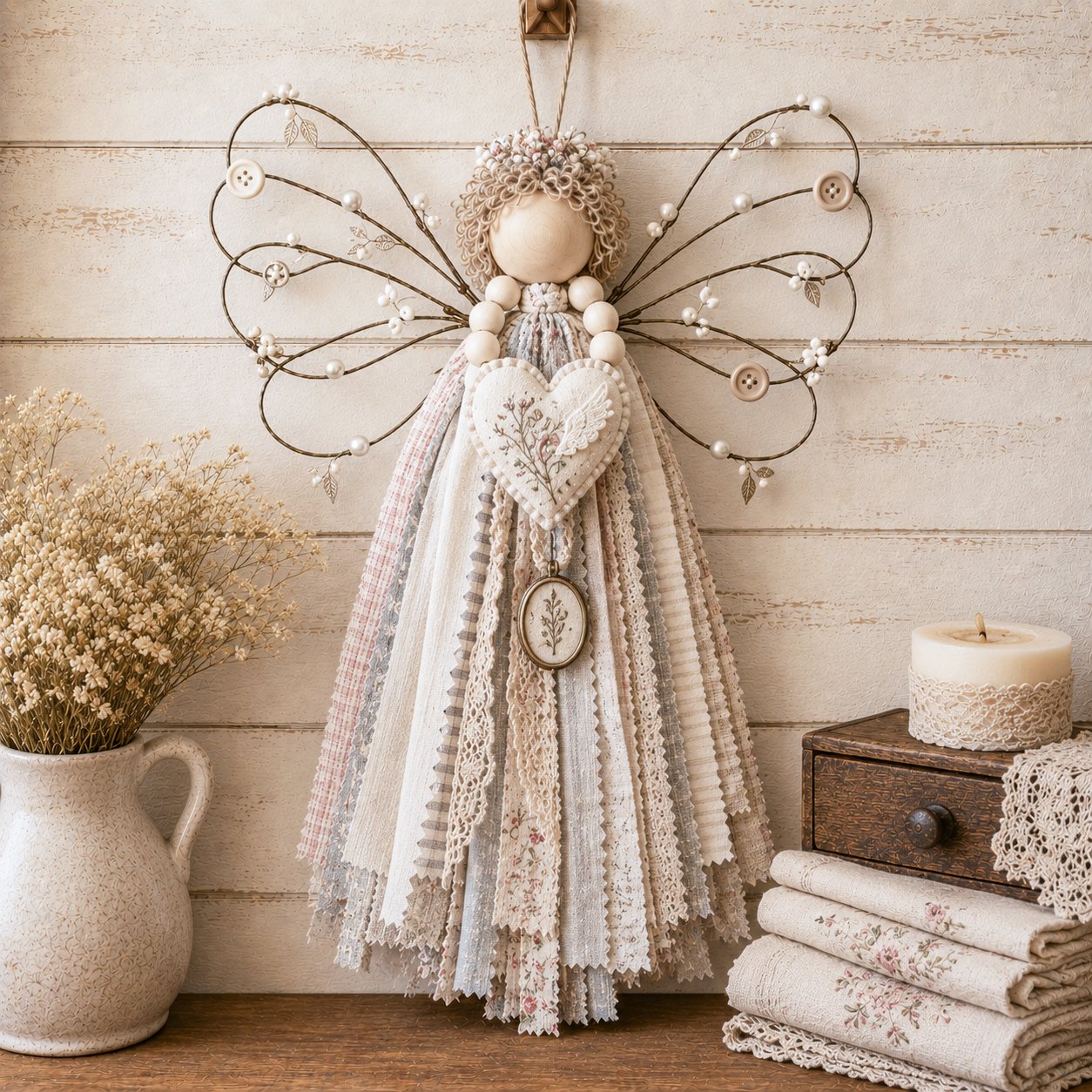Angel Fabric Hanging DIY Kit - Stitch a Little Blessing That Stays Forever