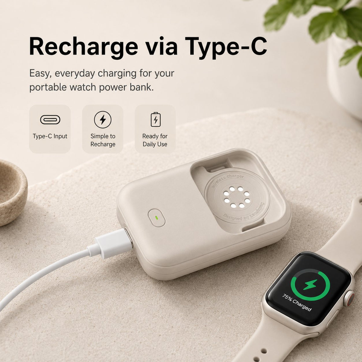 ⌚ Portable Apple Watch Power Bank