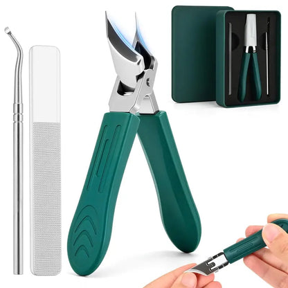 ✂️✨ Eagle Beak Wide Jaw Nail Clippers Set | Anti-Splash 25° Slanted Blade for Thick & Ingrown Toenails | Ultra-Sharp Stainless Steel Manicure & Pedicure Tool 🦅