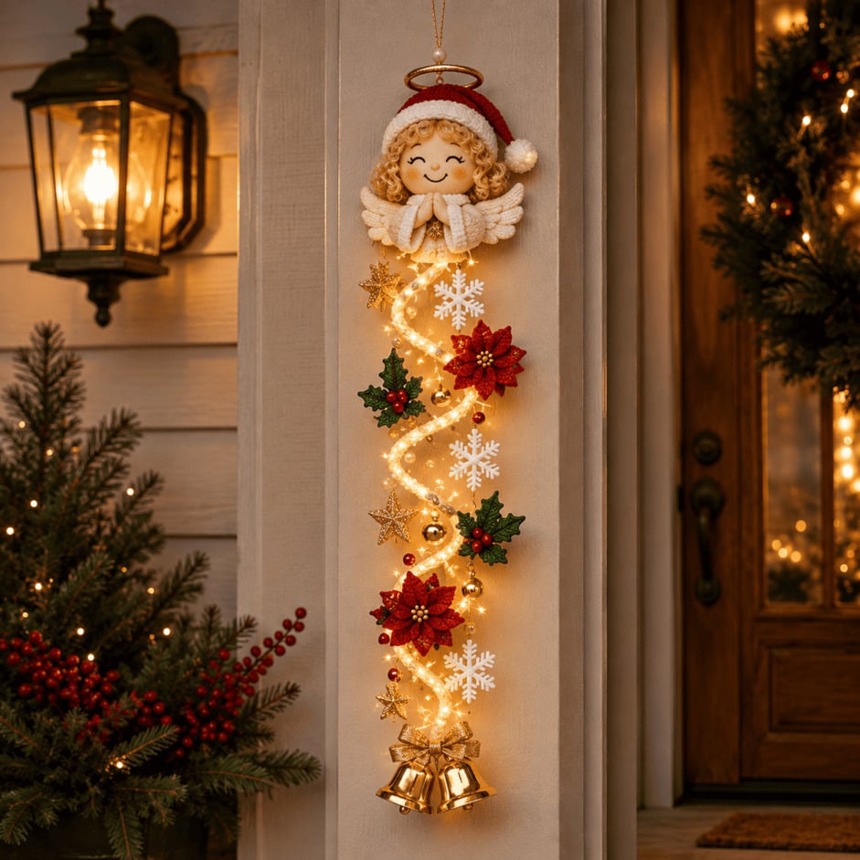 ⏳ Ultimo giorno: 49% DI SCONTO – 🎄 Decorazione natalizia luminosa da porta MerryCascade | 6 design festivi, luce calda, dettagli 3D & decorazione verticale salvaspazio ✨