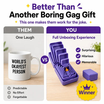 💯🎁 6-Layer Nesting Prank Gift Box | Pick Your Surprise: Middle Finger, Spider or Number 67