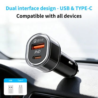 2-in-1 Compact Car Charger GPS Tracker Adapter