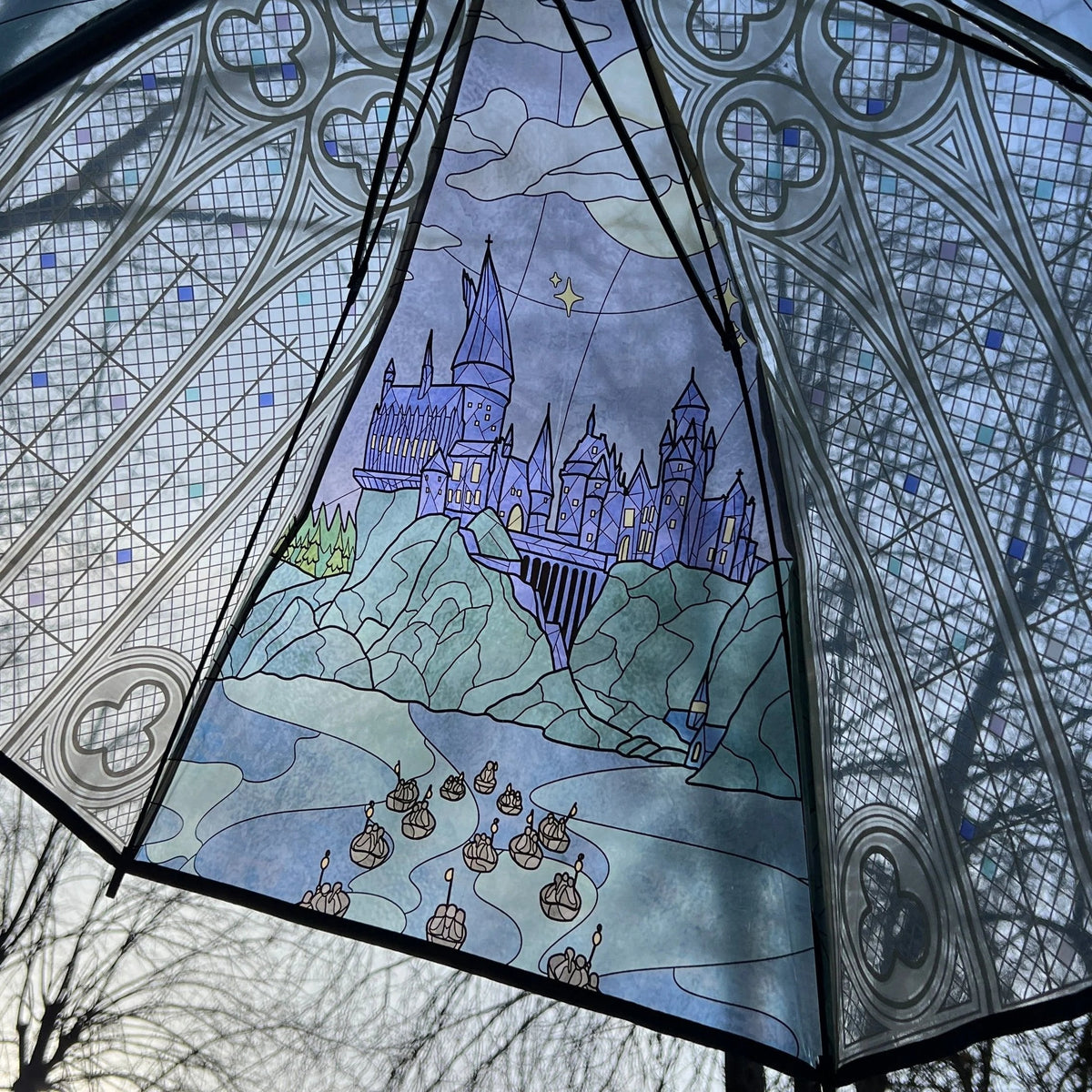 ☂️ Wizard-Inspired Stained-Glass Canopy Umbrella