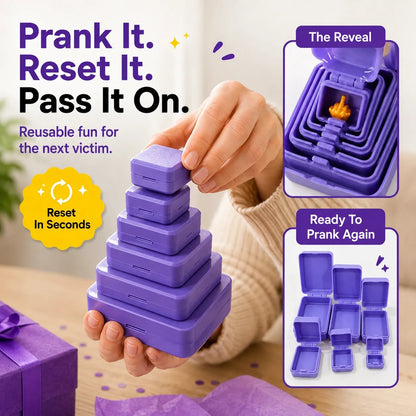 💯🎁 6-Layer Nesting Prank Gift Box | Pick Your Surprise: Middle Finger, Spider or Number 67