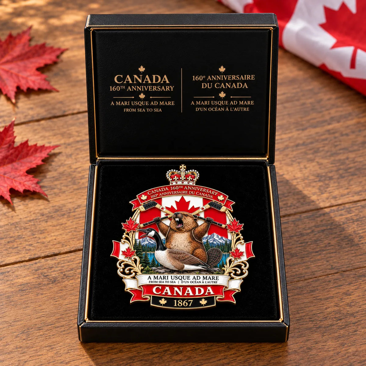 🍁 Canada 160th Anniversary “A Mari Usque Ad Mare” Tribute Badge | 3.5-Inch 3D Metal Enamel Keepsake 🇨🇦
