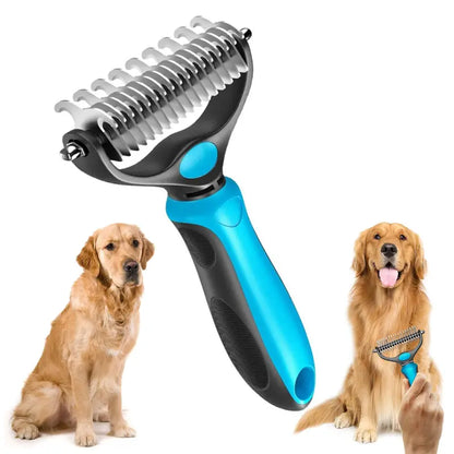🐶FLASH SALE: 50% OFF! ✨2-in-1 Pet Grooming Brush – Deshed, Detangle & Smooth