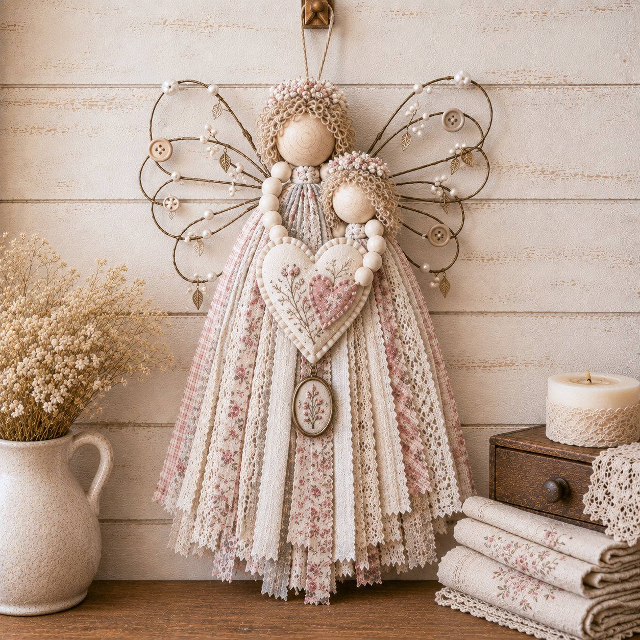 Angel Fabric Hanging DIY Kit - Stitch a Little Blessing That Stays Forever