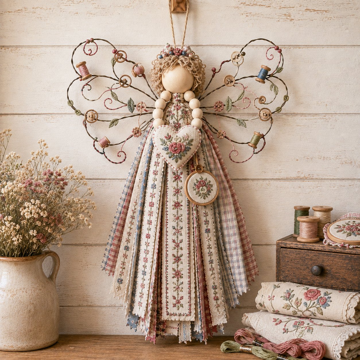 Angel Fabric Hanging DIY Kit - Stitch a Little Blessing That Stays Forever