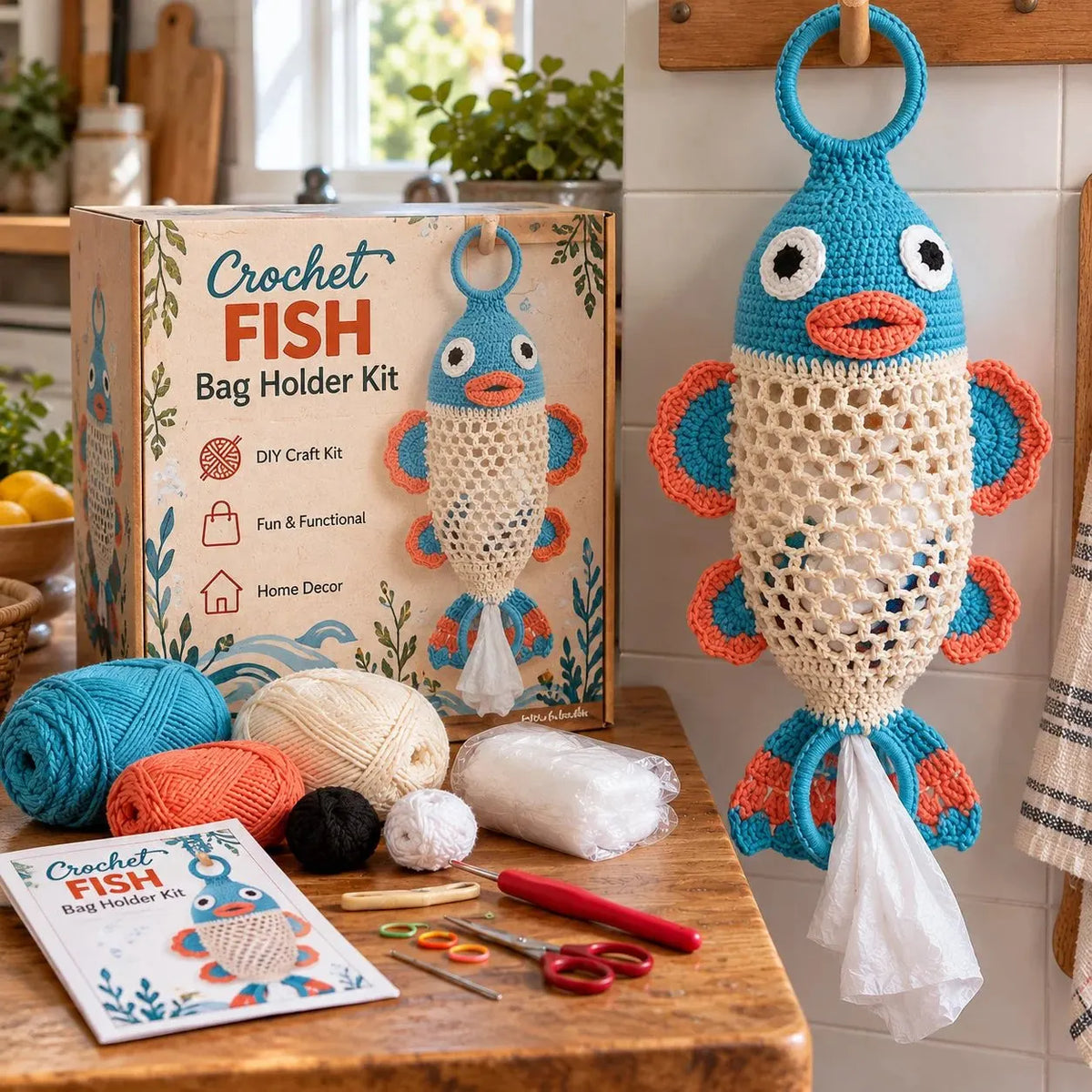 🧶 Crochet Animal Bag Holder DIY Kit | 4 Hanging Storage Designs
