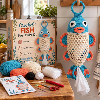 🧶 Crochet Animal Bag Holder DIY Kit | 4 Hanging Storage Designs