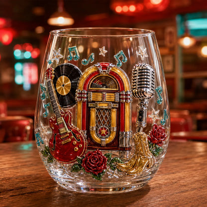 🤠 🎸 Vintage Country 3D Glass Collection – 8 Raised Western Music & Floral Designs