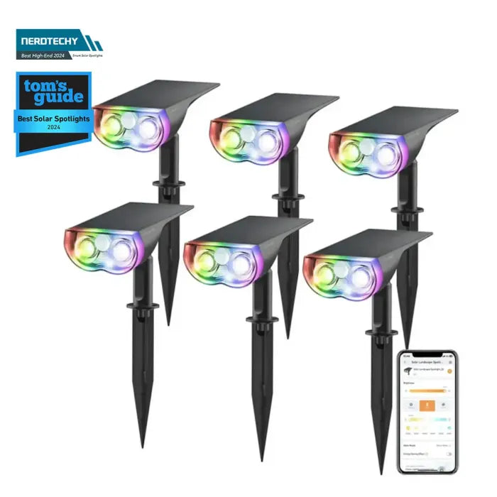 Linkind SL5C Smart Solar Spotlight - RGB & Tunable White Landscape Light