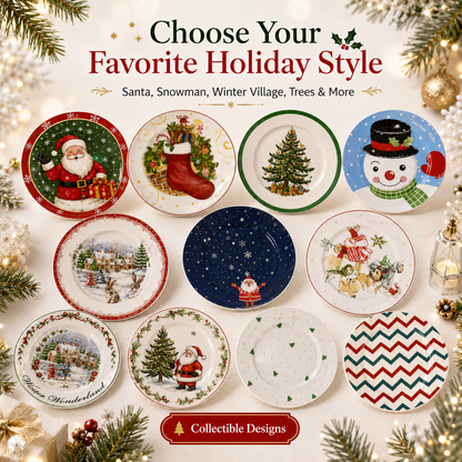 🎄Merry & Bright Christmas Plate Collection🎁🍽️ – Festive Holiday Serving Plates