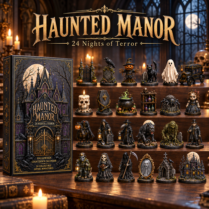 Haunted Manor Halloween Countdown Calendar 2026 – 24 Nights of Terror Gothic Miniature Collectibles