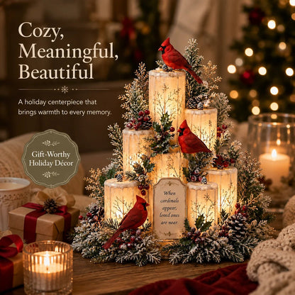 🎉🔥Limited-time offer🎁Cardinal Memorial LED Candle Centerpiece
