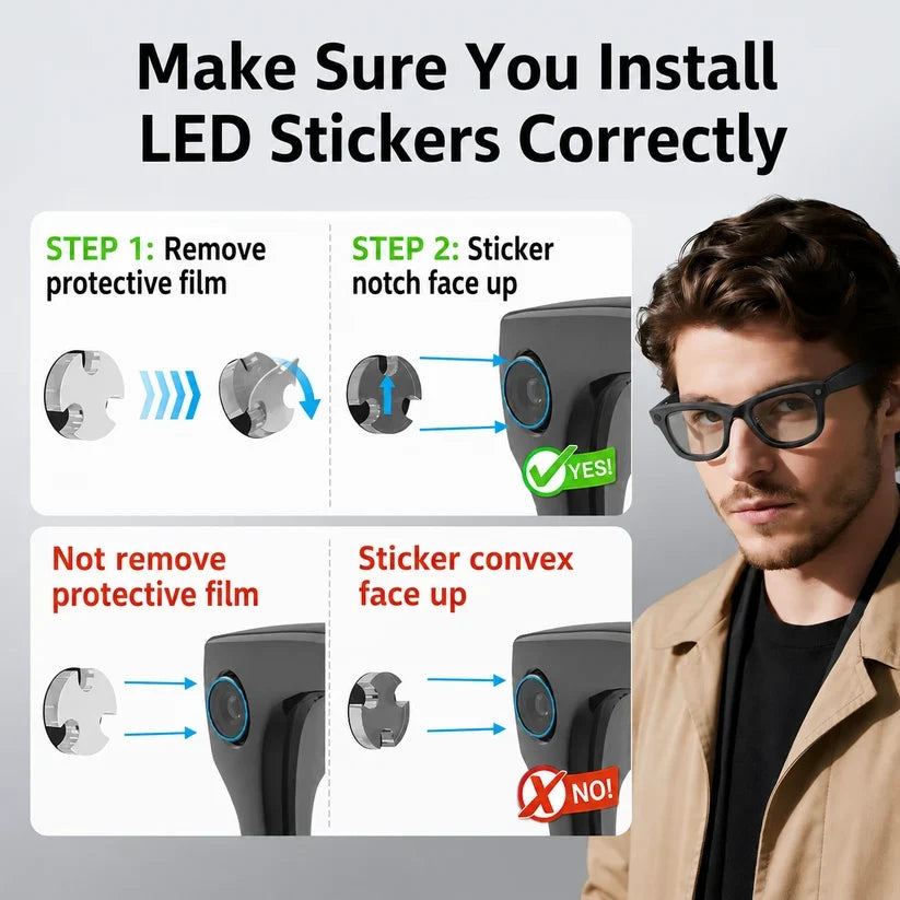 😎 LED Light Blocking Stickers for Smart Glasses