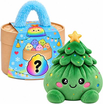 🔥 50% OFF | 🌈🥟 Rainbow Dumpling Plush Squishies – Adorable Steamer Set