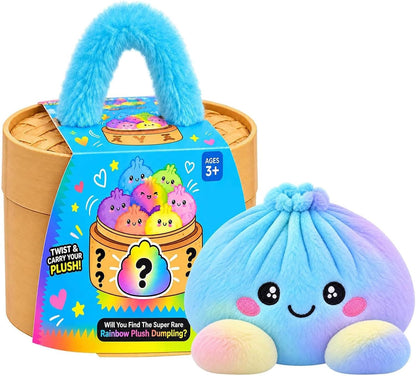 🔥 50% OFF | 🌈🥟 Rainbow Dumpling Plush Squishies – Adorable Steamer Set