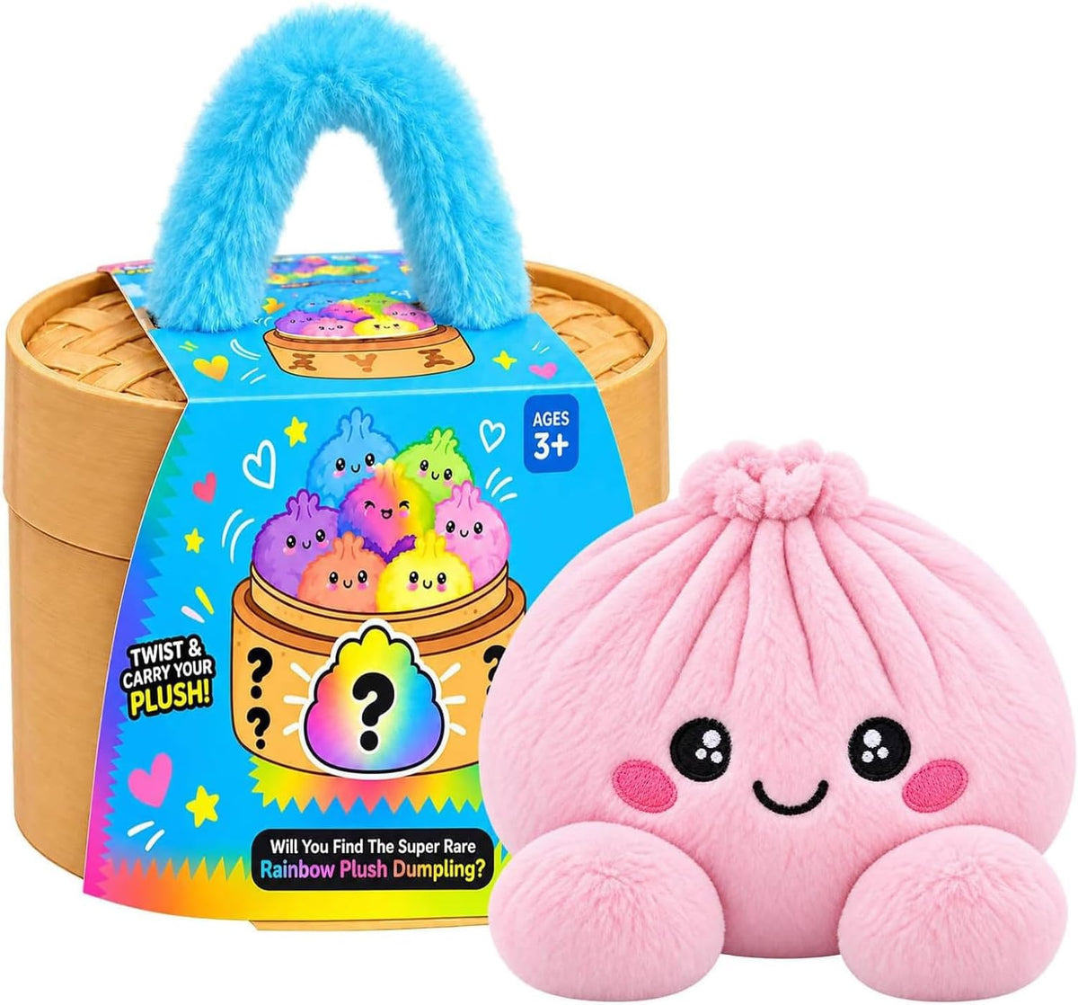 🔥 50% OFF | 🌈🥟 Rainbow Dumpling Plush Squishies – Adorable Steamer Set
