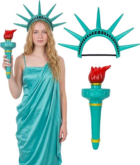 🎃Halloween Hit:🗽 Statue of Liberty Torch Headpiece – Costume Prop for Masquerades & Cosplay