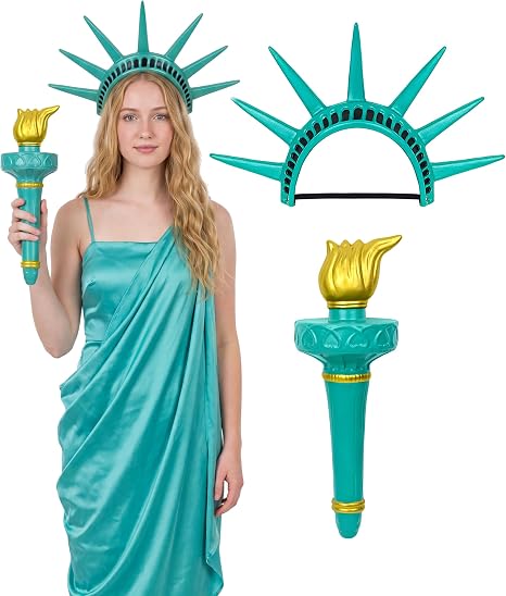 🎃Halloween Hit:🗽 Statue of Liberty Torch Headpiece – Costume Prop for Masquerades & Cosplay