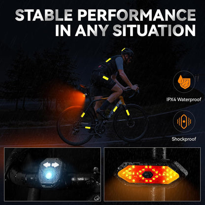 Smart Wireless Bike Tail Light With Turn Signals & Remote Control