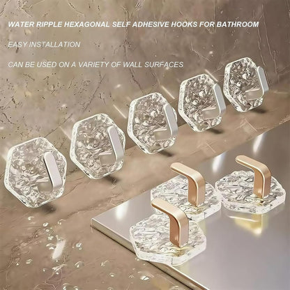 AA Self-Adhesive Hooks 10 Pack, Hex Ripple Heavy Duty Hooks 🚿