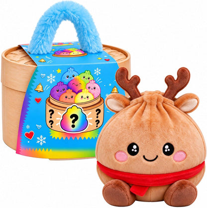 🔥 50% OFF | 🌈🥟 Rainbow Dumpling Plush Squishies – Adorable Steamer Set