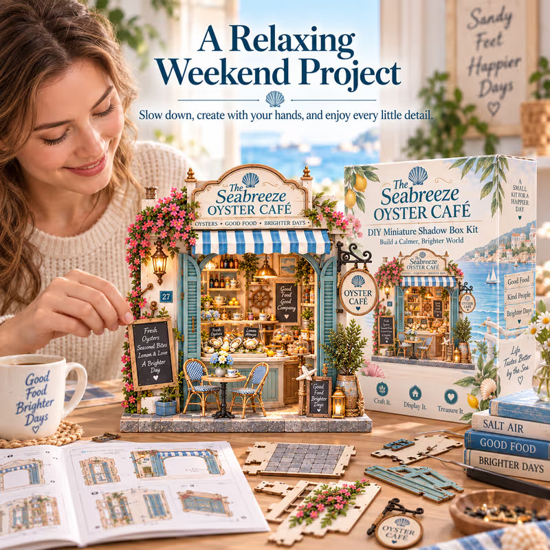 🌊🦪 The Seabreeze Oyster Café™-DIY 3D Miniature Coastal Café Kit