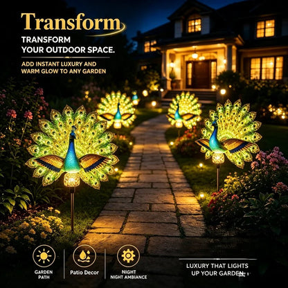 🔥Limited time-50% OFF 🦚Solar Peacock Garden Sculpture Light🌟Transform Your Outdoor Space🏡