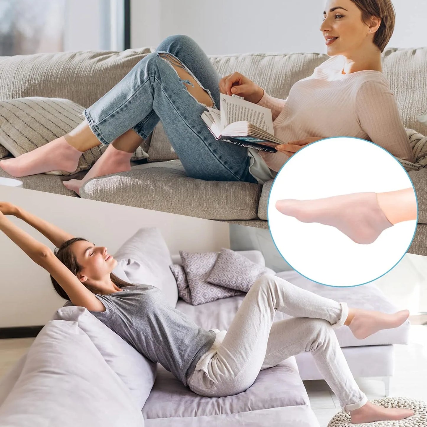 🔥 Soft Silicone Moisturizing Gel Socks - Home Foot Care & Spa Kit