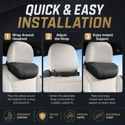 Premium Car Seat Headrest & Lumbar Support Cushion