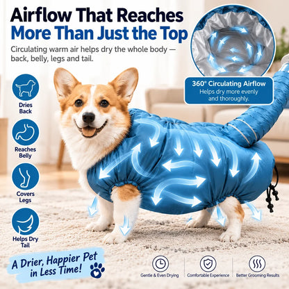 🐶 Quick-Drying Pet Drying Bag – Connects to Any Hair Dryer for a Faster, Cleaner & More Comfortable Drying Routine