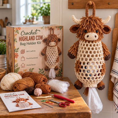 🔥 LAST DAY 49% OFF | 🧶🐾 Cottage Critter Keepers™ | Crochet Animal Bag Holder DIY Kit – 11 Designs