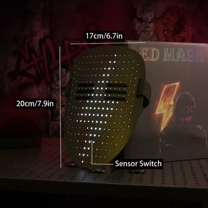 ⚡ 50-Mode Gesture-Controlled LED Face Mask – Rechargeable Costume Mask