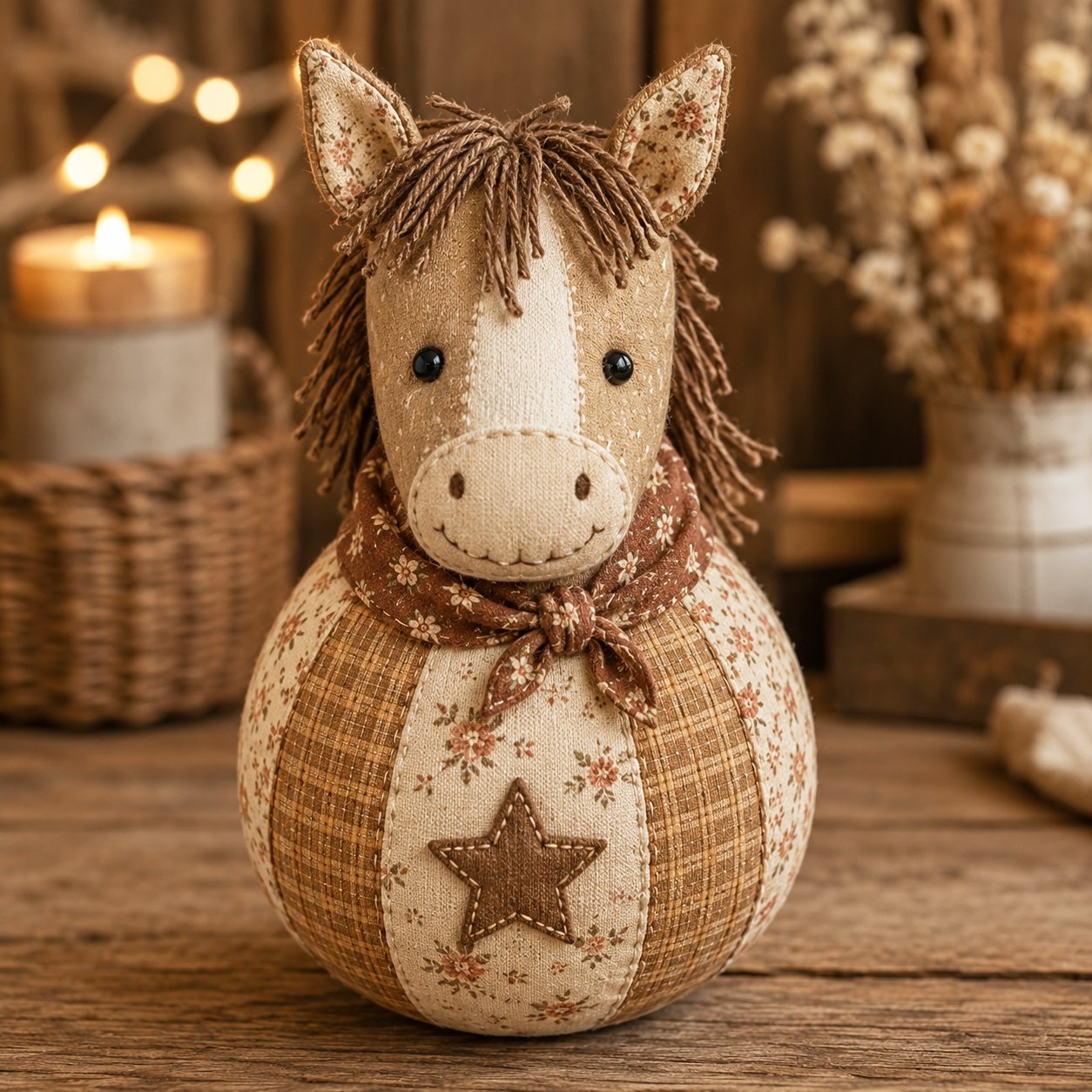🎄 DIY Patchwork Fabric Doll Kit – Create Your Own Handmade Christmas Character