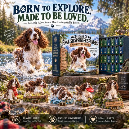 🐕🐾24 Days of English Springer Spaniel Adventures –24 Unique Collectible Dog Figurines