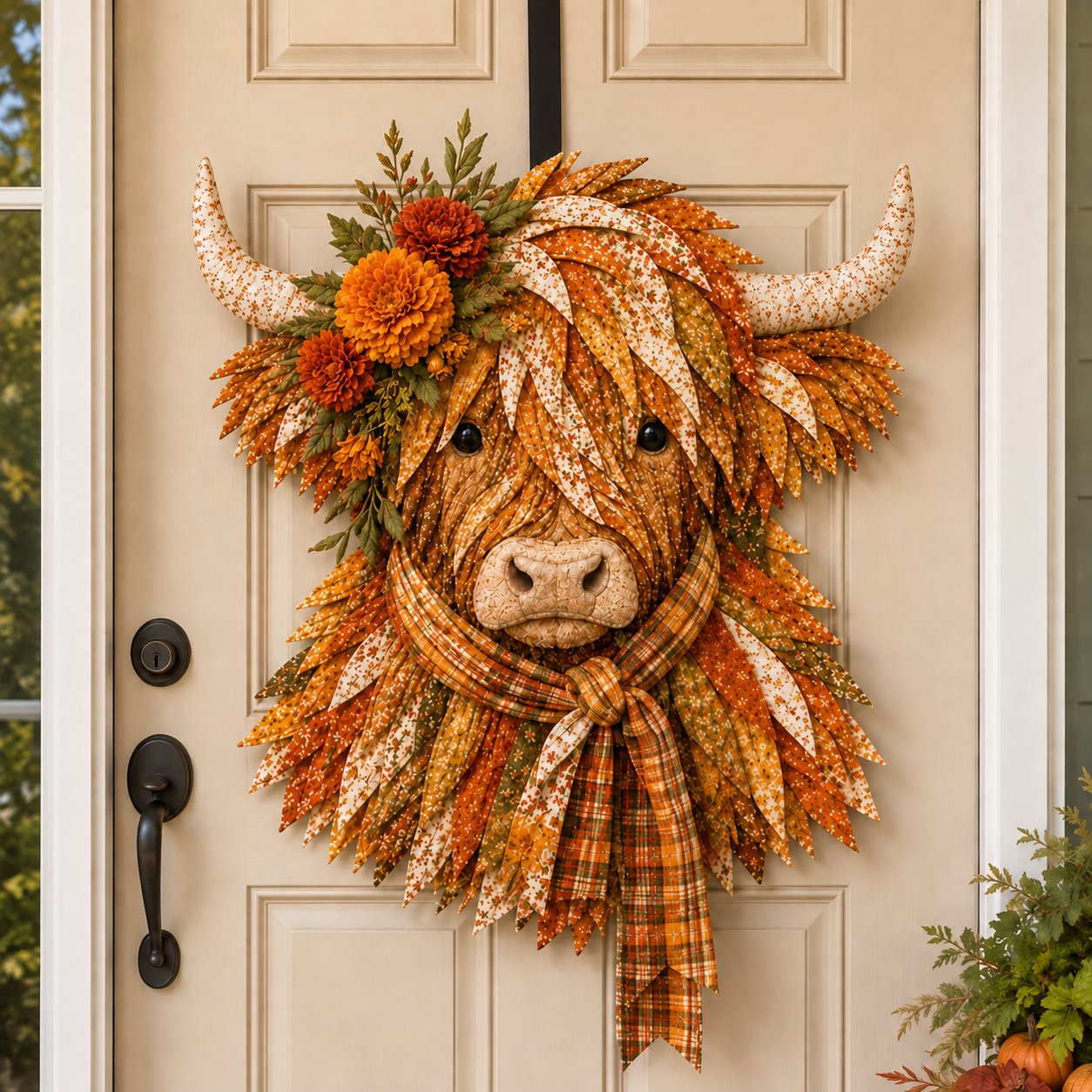 🐮Birth Flower Highland Cow 3D Layered Fabric Art DIY Kit (Beginner-friendly