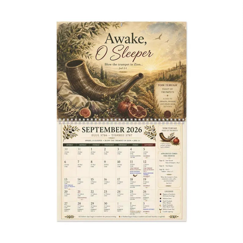 Biblical Hebrew Calendar 5787 | 2026-2027 Appointed Times Wall Calendar | Feast Days, Hebrew Dates and Shabbat