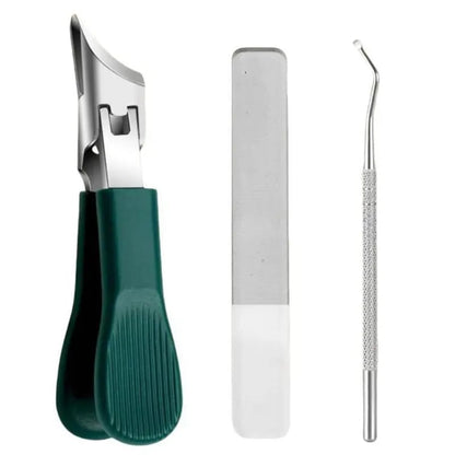 ✂️✨ Eagle Beak Wide Jaw Nail Clippers Set | Anti-Splash 25° Slanted Blade for Thick & Ingrown Toenails | Ultra-Sharp Stainless Steel Manicure & Pedicure Tool 🦅