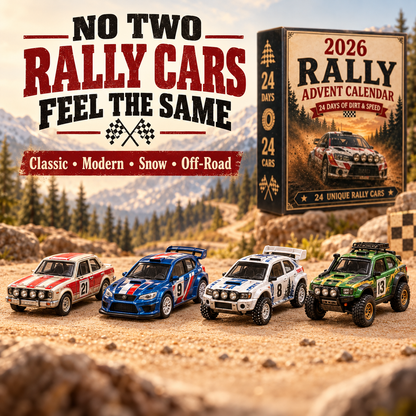 🏎️ 2026 Rally Racing Advent Calendar – 24 Days of Dirt & Speed, 24 Collectible Rally Cars✨