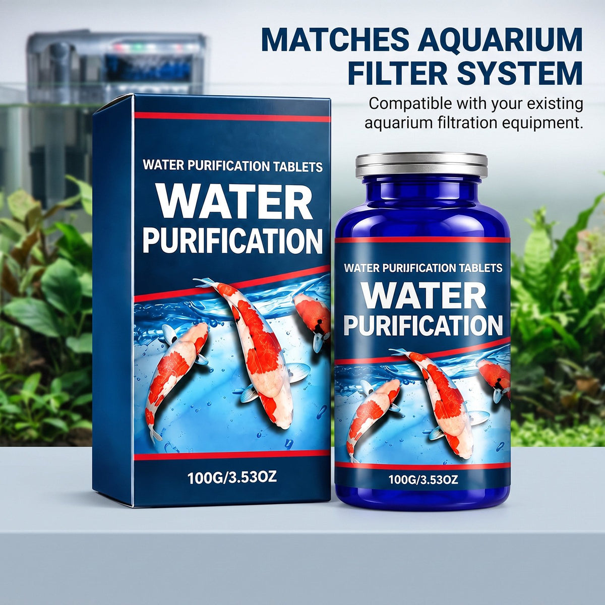 💧Aquarium Water Purifying Tablets ✨Fish Tank Water Cleaner Tablets for Turbid Water & Impurity Removal