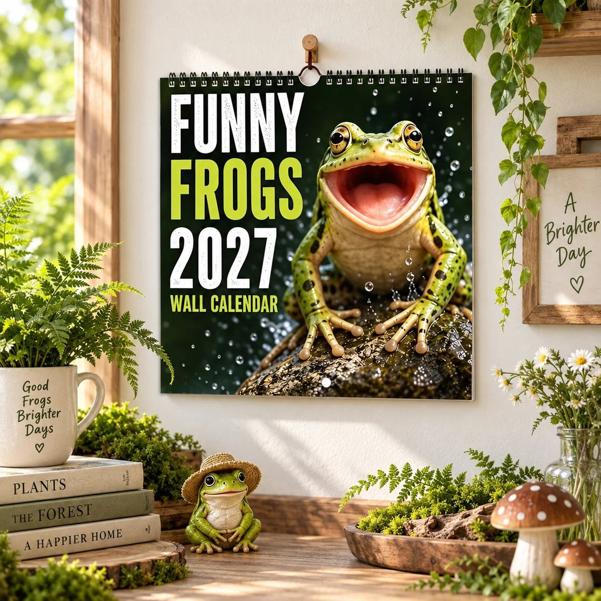🔥HOT SALE🔥Funny Frogs 2027 Wall Calendar – Cute Humorous Frog Calendar, Quirky Amphibian Gift, Nature & Wildlife Decor