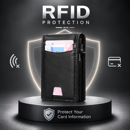 Slim Leather RFID Pop-Up Wallet with Cash Pocket (2026 Edition)