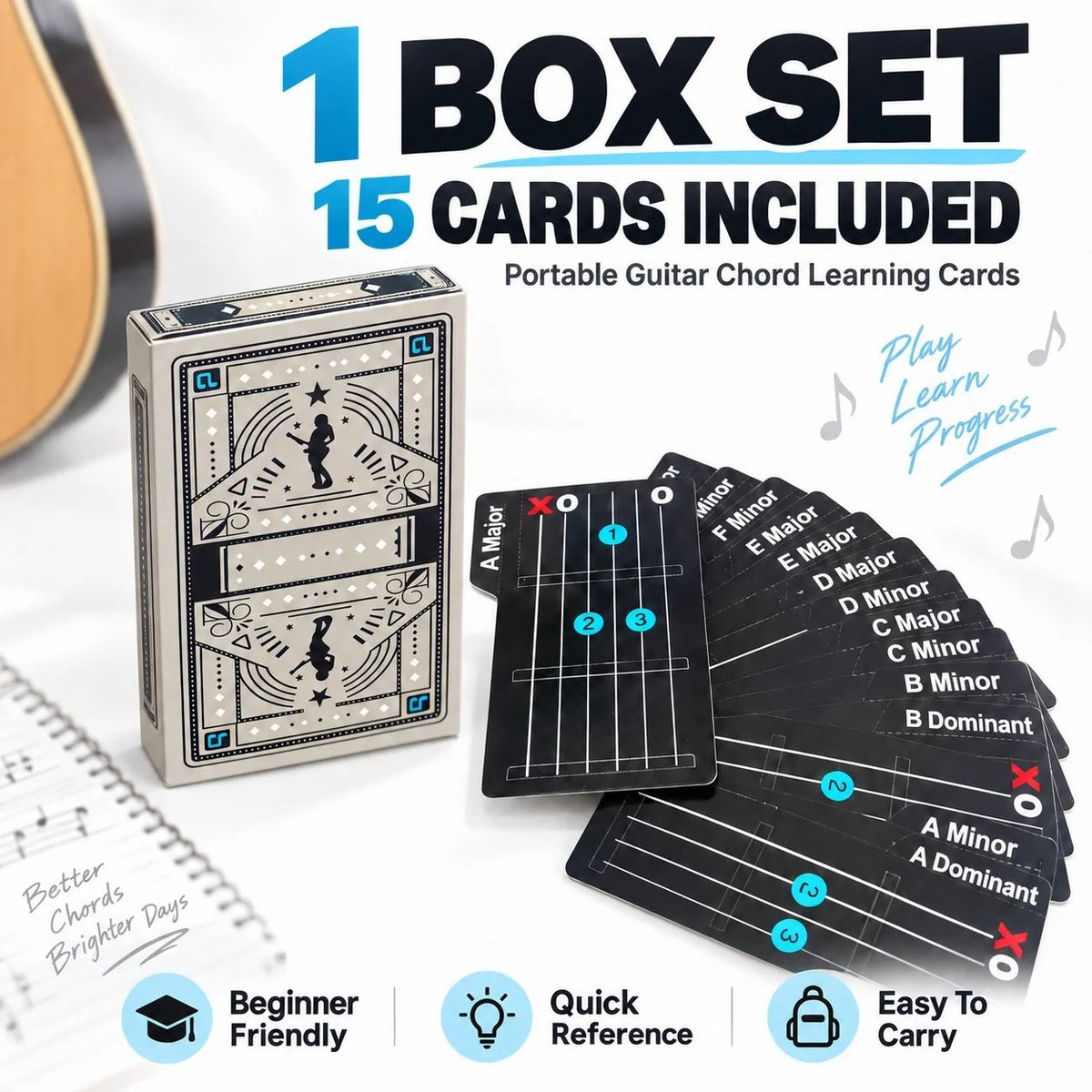🎸✨ Guitar Chord Cards — Learn Chords Faster & Master Your Guitar Skills Easier